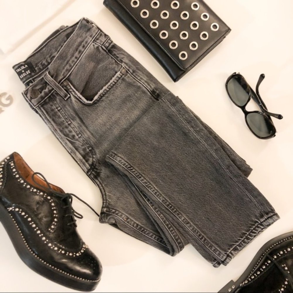 Agolde High Rise Taper Wash Black Jeans Size 23